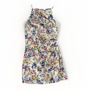 En Saison Dress Womens Size Small Valeria Floral Print Mini Linen Blend